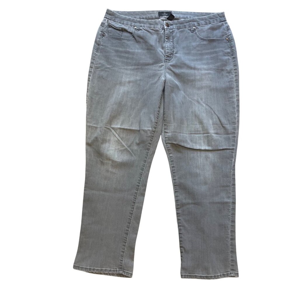 Chico's So Slimming  Jeans Women's‎ Size 3 (US 16R) Gray Casual Pockets Stretch